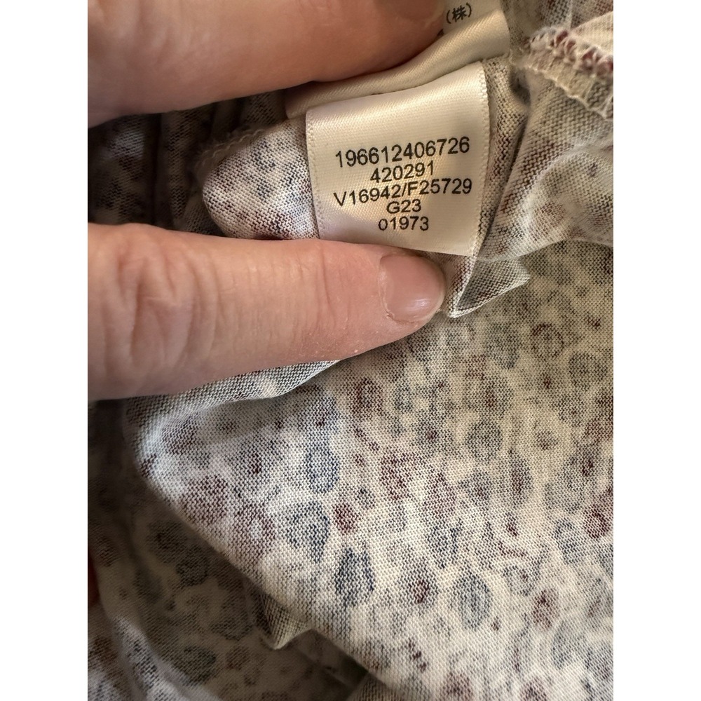 Lands' End Women's 1X 18W Floral V Neck 100% Cotton Long Sleeve Top Cottagecore - Picture 10 of 10